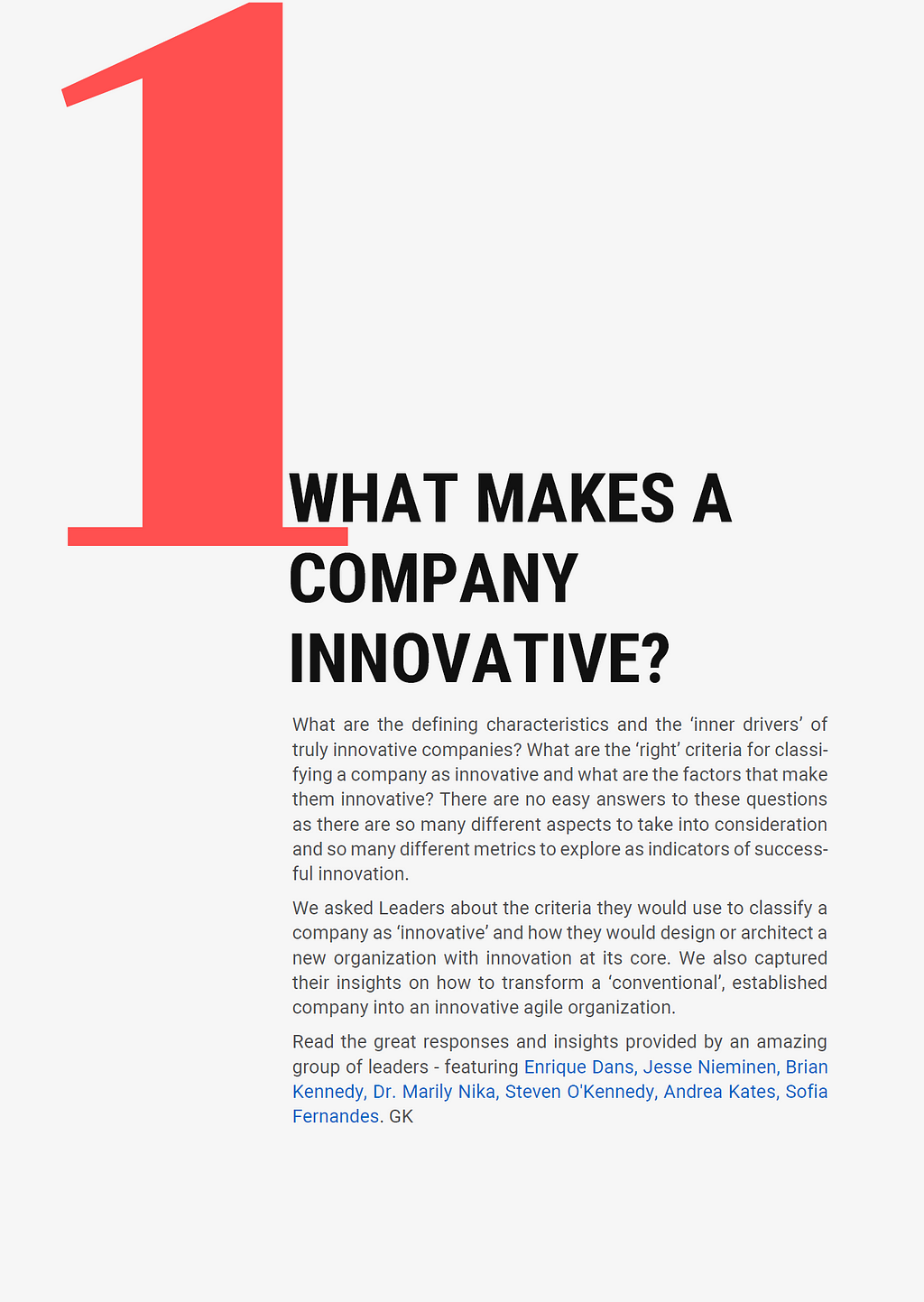 What makes a company innovative — 60 leaders on innovation