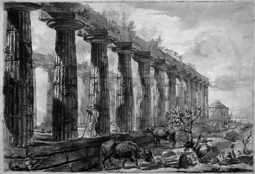 The Temple at Paestum by Giovanni Battista Piranesi