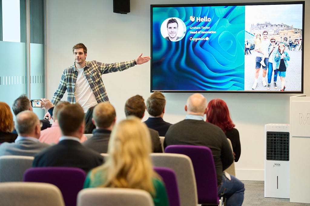 Me presenting at a recent Microsoft Generative AI Roadshow in Edinburgh