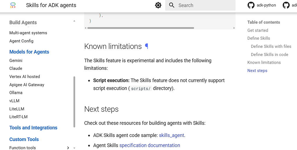 ADK Skills Feature