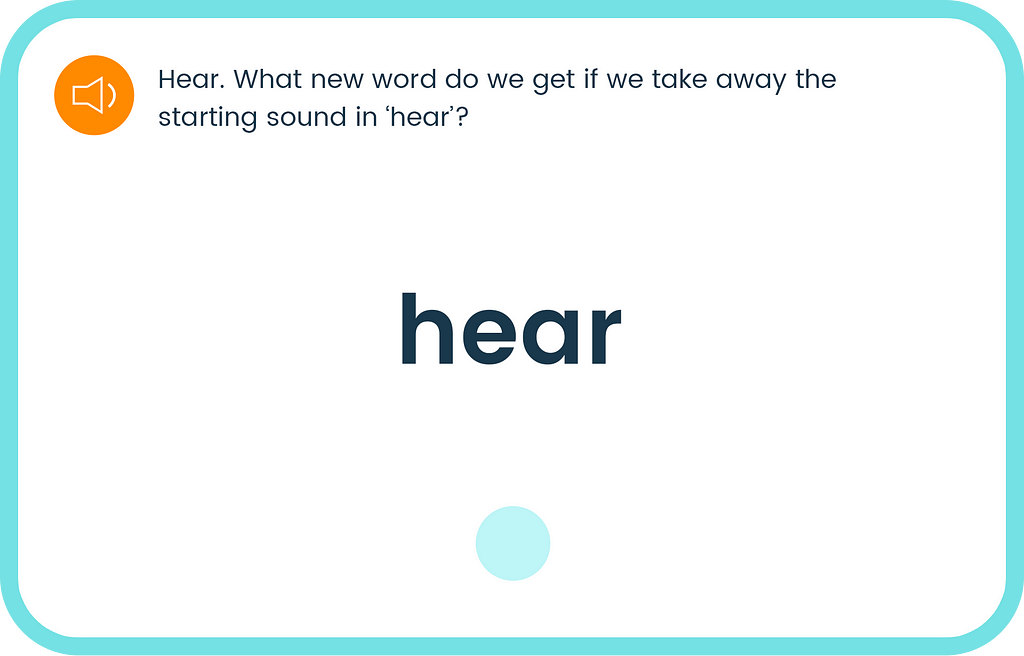 An image of a voice-enabled phoneme manipulation exercise.