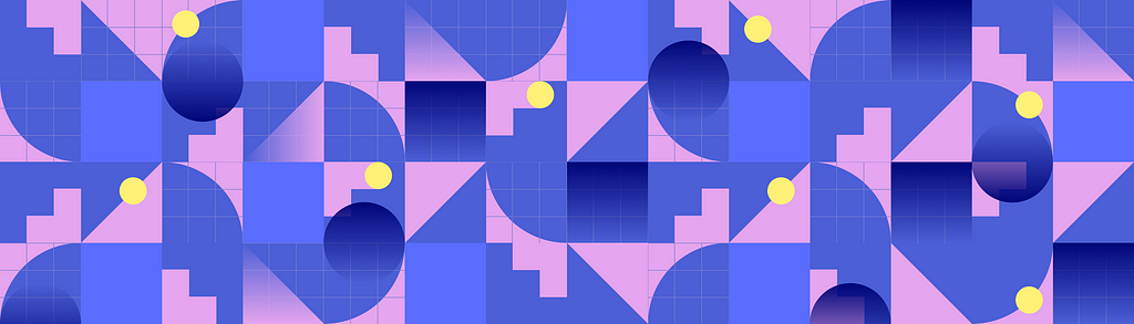 Minimal illustration with graphs, data points, geometrical shapes and gradients