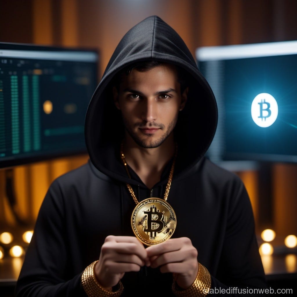A stable diffusion crypto hacker illustration