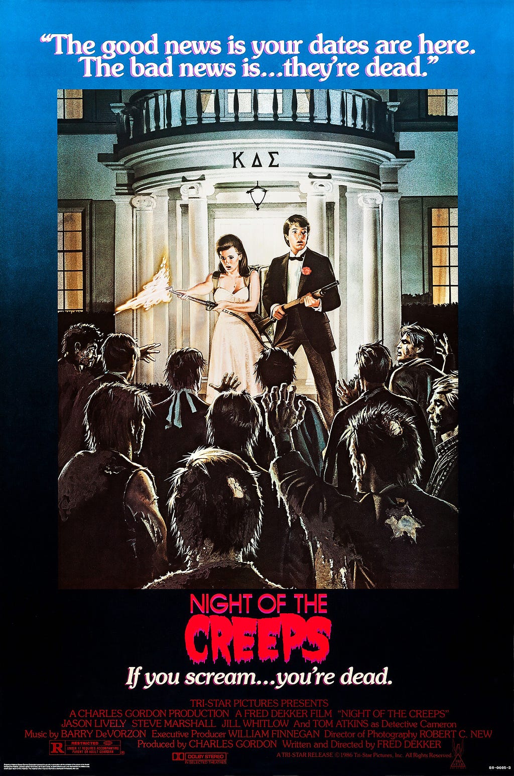 poster for the 80s horror movie Night of the Creeps