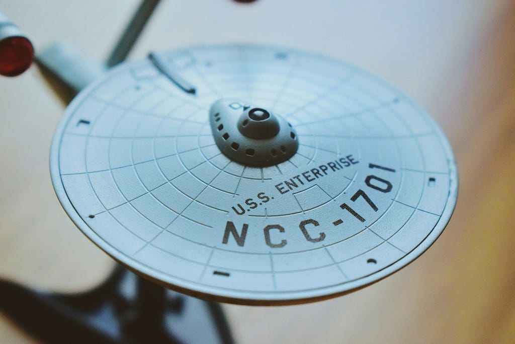 The USS Enterprise from Star Trek — a photo of a model of it