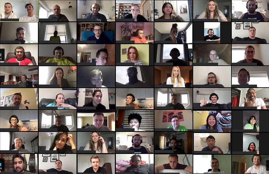 group videocall with a lot of participants
