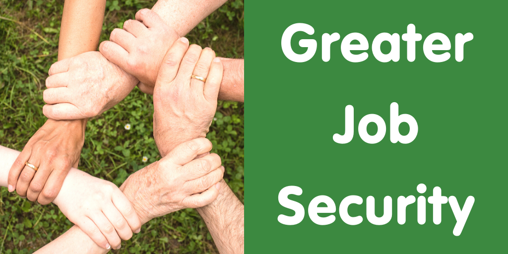 Linked hands — Greater Job Security