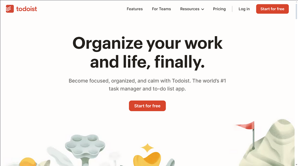 Todoist homepage