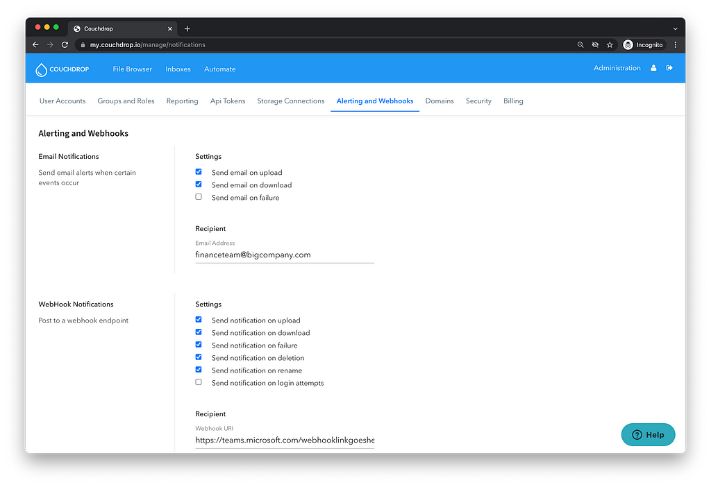 sftp webhook alerting