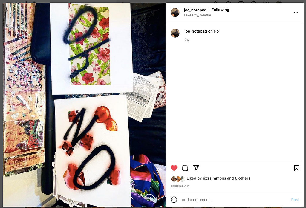 Instagram post of paintings