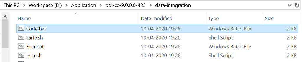 Carte in my data-integrations folder screenshot