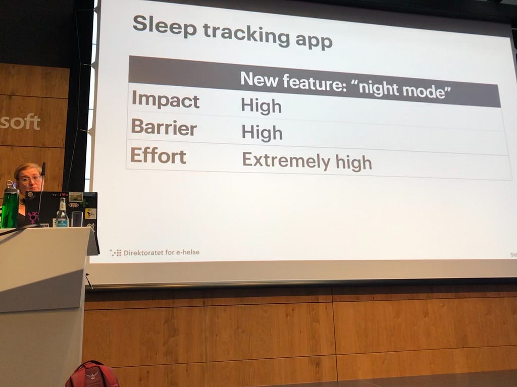 A night mode for a sleep tracking app might very useful because the context of use (at night) makes it a bigger barrier.