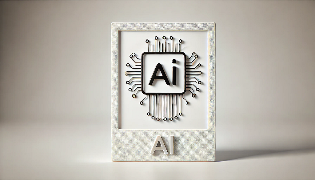 A polaroid picture with an AI logo represented on it