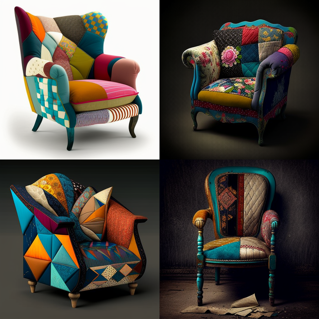 chairs, patchwork