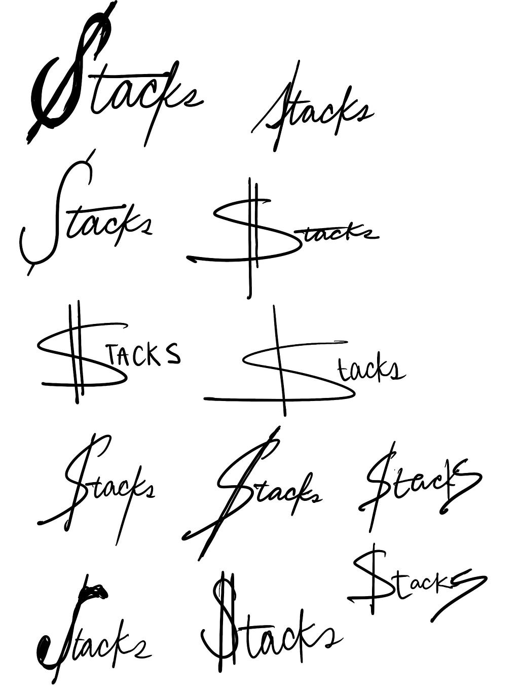 $TACKS priliminary logo sketches