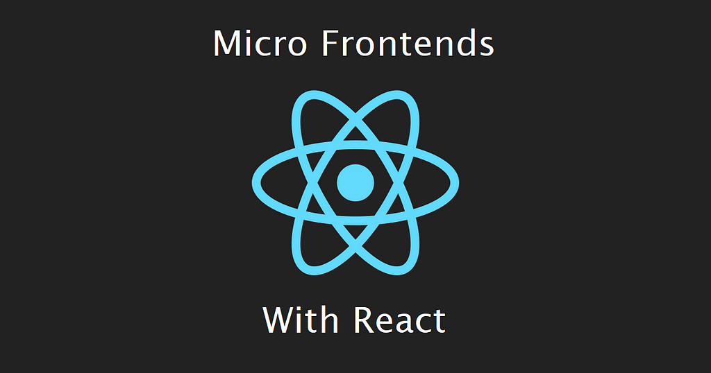 React logo with microfrontend written on it