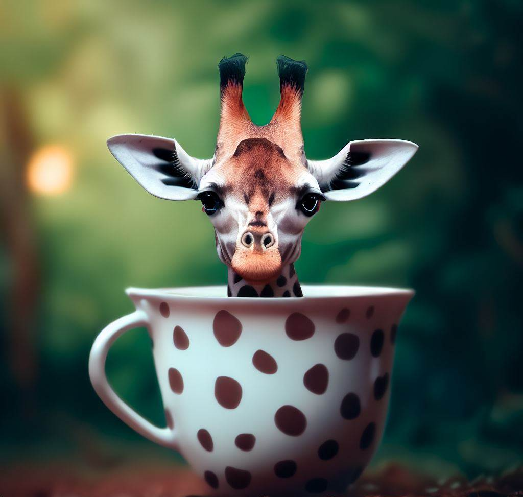 Illustration of giraffe in tea cup: Unzipped bundle trying to fit into lambda
