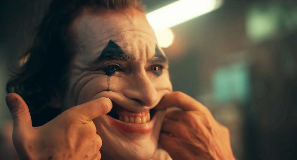 the Joker smiling