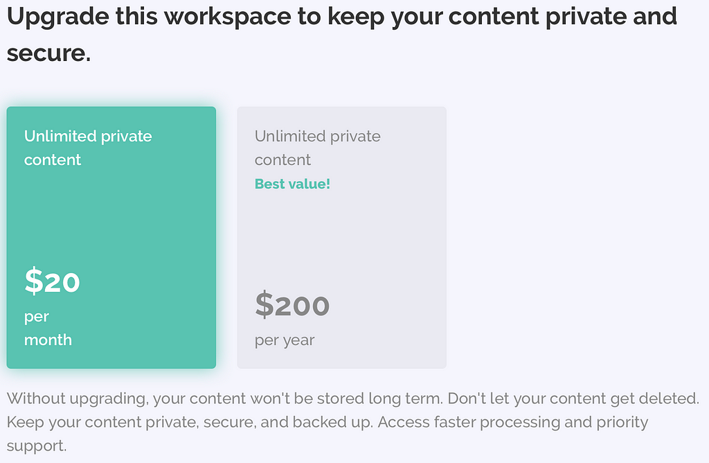 Kapwing requires a paid upgrade to privatize your content