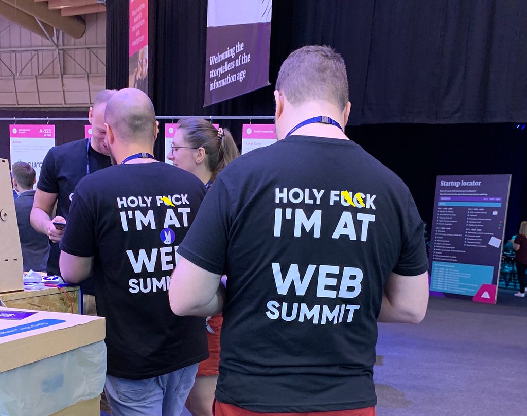 men in T-shirts at WebSummit