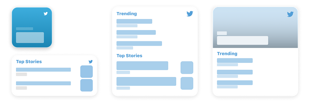 4 placeholder widgets for Twitter