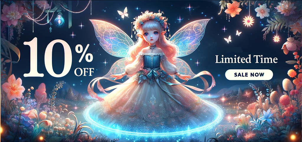A sweet fairy welcoming you to enter the cryptounity universe
