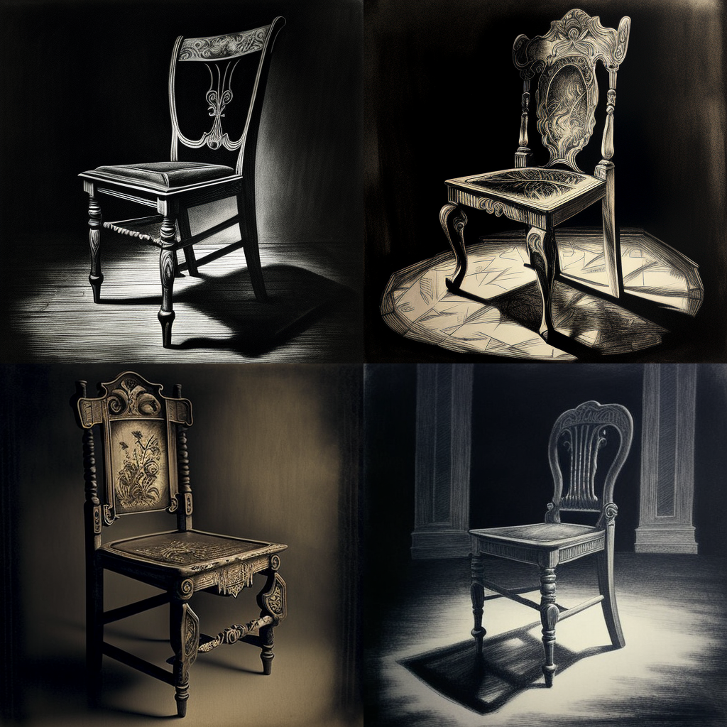 chairs, intaglio