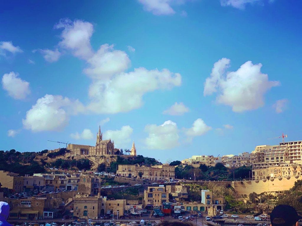 Gozo — Beautiful view of Gozo from the Gozo Ferry from Malta