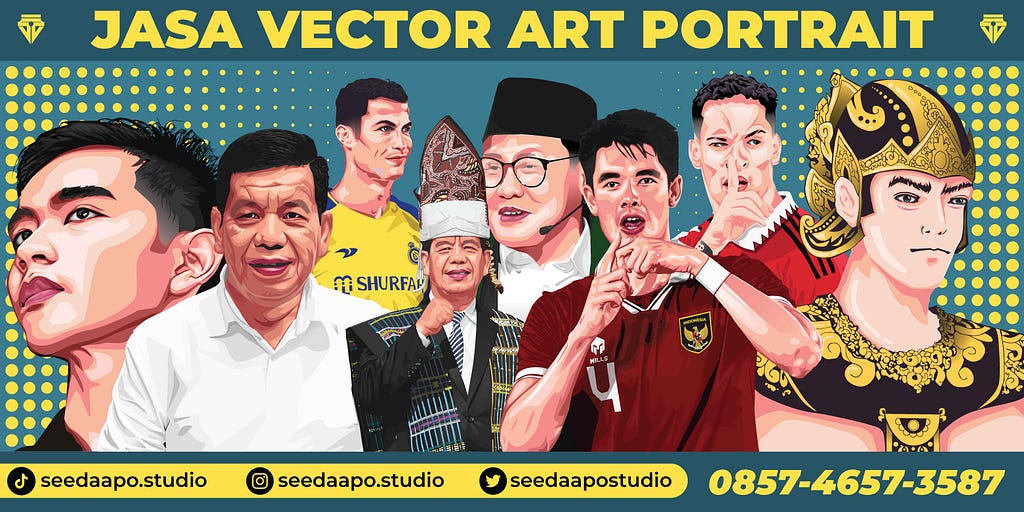 Jasa Vector Art Portrait Design, Hub 085–746–573–587