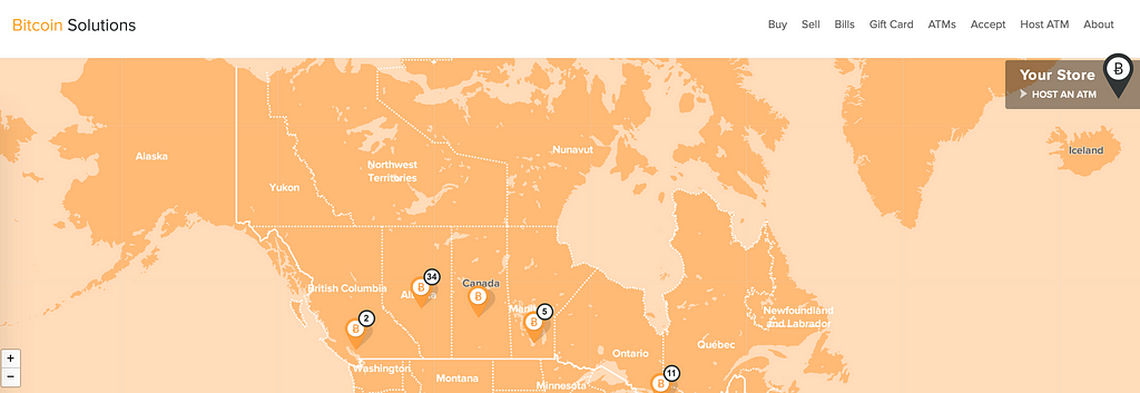 Bitcoin Solutions Bitcoin ATMs Mapped