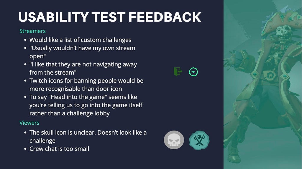 Usability test feedback