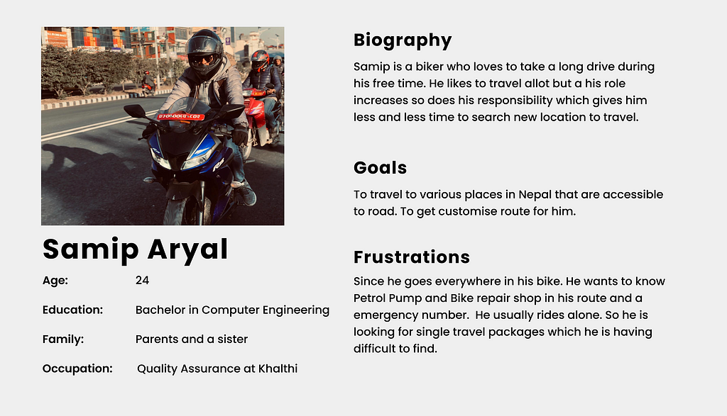 User Person of Samip Aryal (Usability testing)