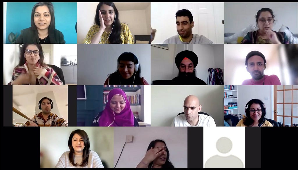 A screenshot of our students in their online course