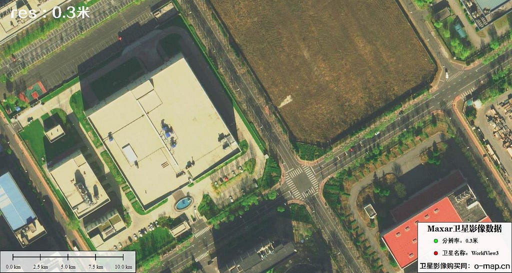 0.3m resolution satellite images taken by WV3 from WWW.O-MAP.CN