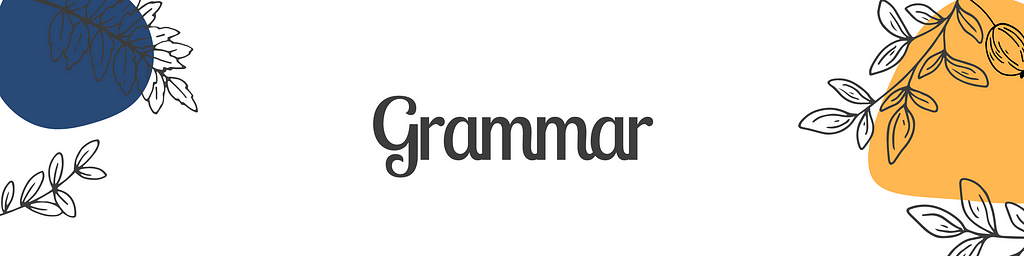 Section banner that reads “Grammar”.