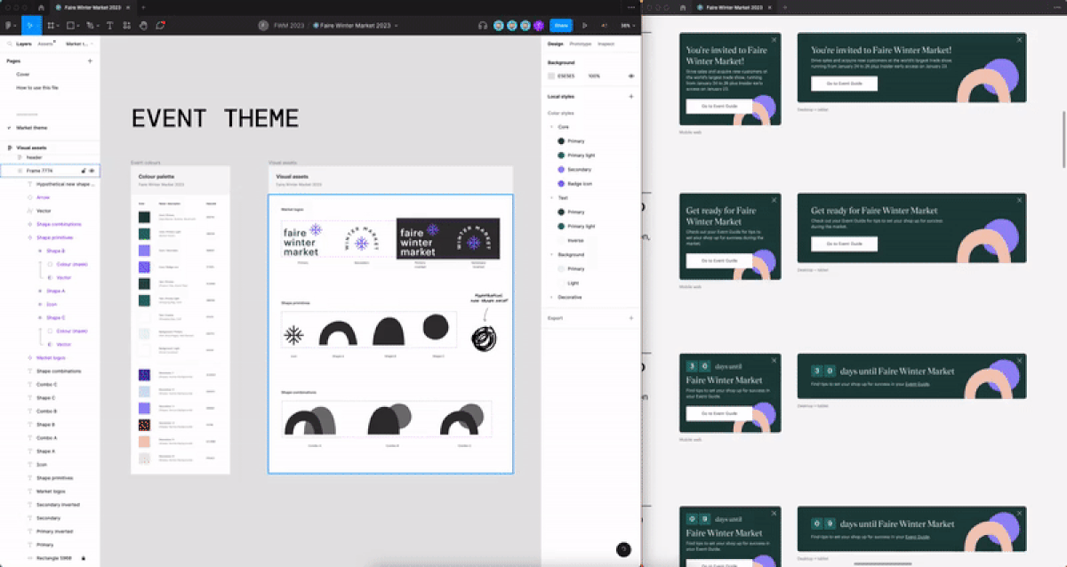 A GIF showing how the new components-based theming is able to update across all Markets asserts in just a few clicks.