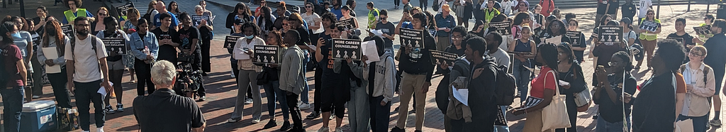 Photo of the student rally at City Hall last week