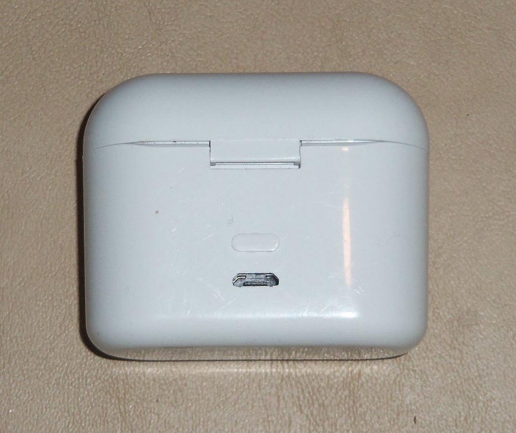 The back of the Airbuds case