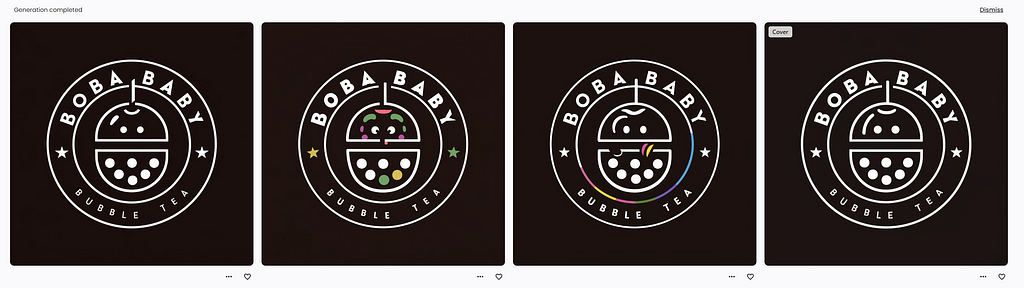 Additional logos generated by Ideogram for Boba Baby.