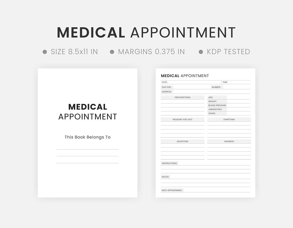 Medical Appointment Schedule Planner template Printable Medication Tracker
