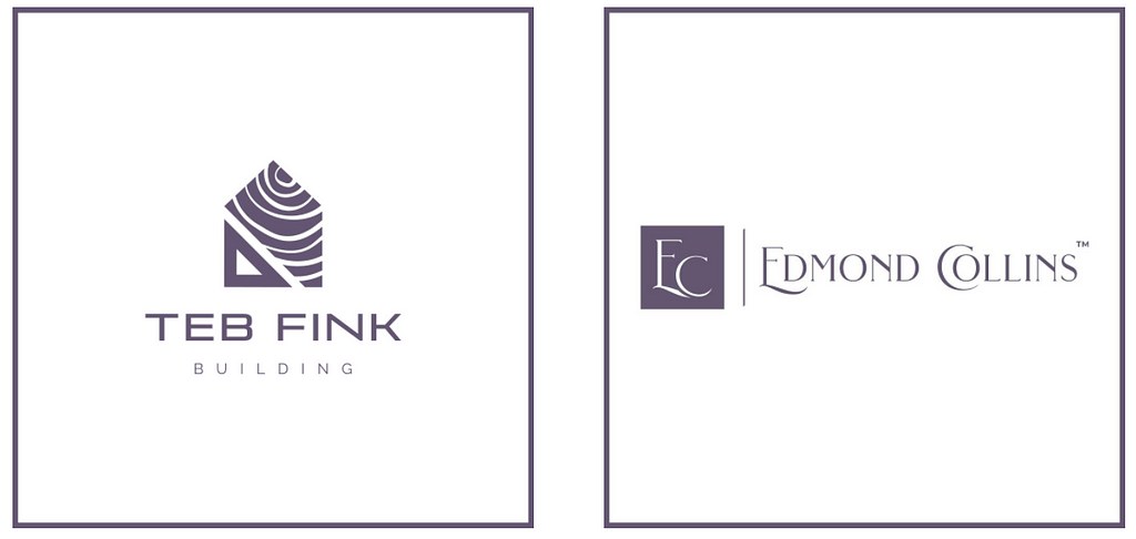 Teb Fink Building Logo Left, Edmond Collins Logo Right