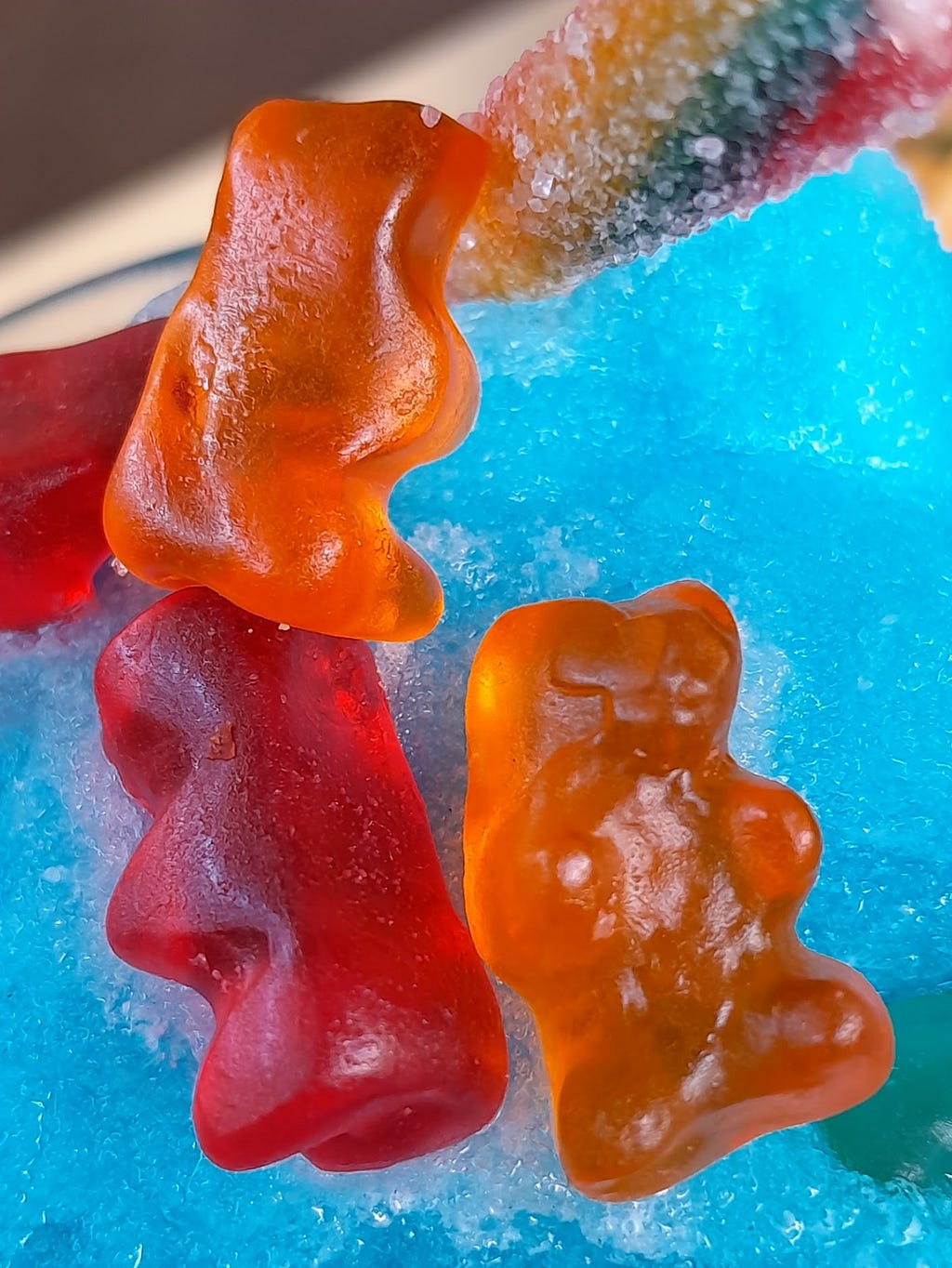 Gummy bears in a slushie