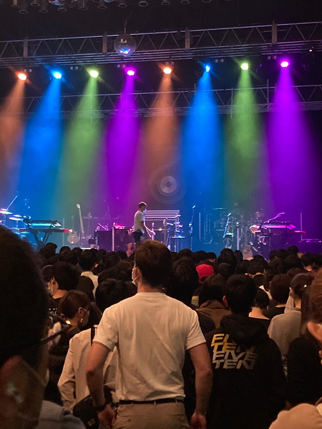 The stage before Jacob Collier’s performance begins.
