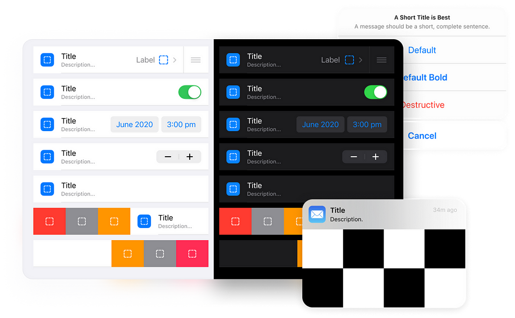 Some UI components in the Apple style.