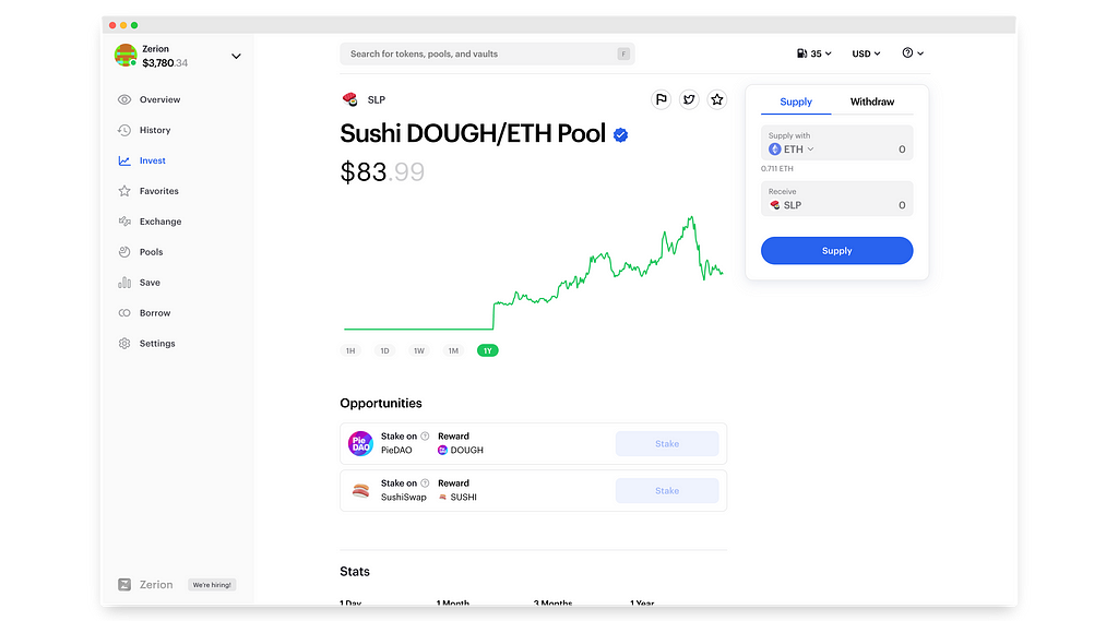 Sushi DOUGH/ETH liquidity pool