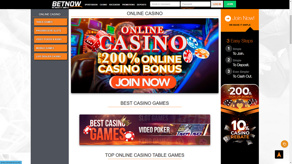 BetNow Casino bonus