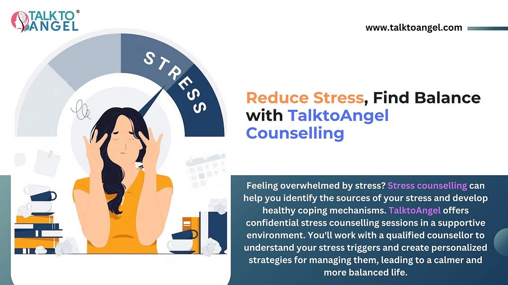 TalkToAngel is a leading online platform that provides stress counseling services to individuals who may be experiencing overwhelming feelings of stress, anxiety, or other mental health challenges.