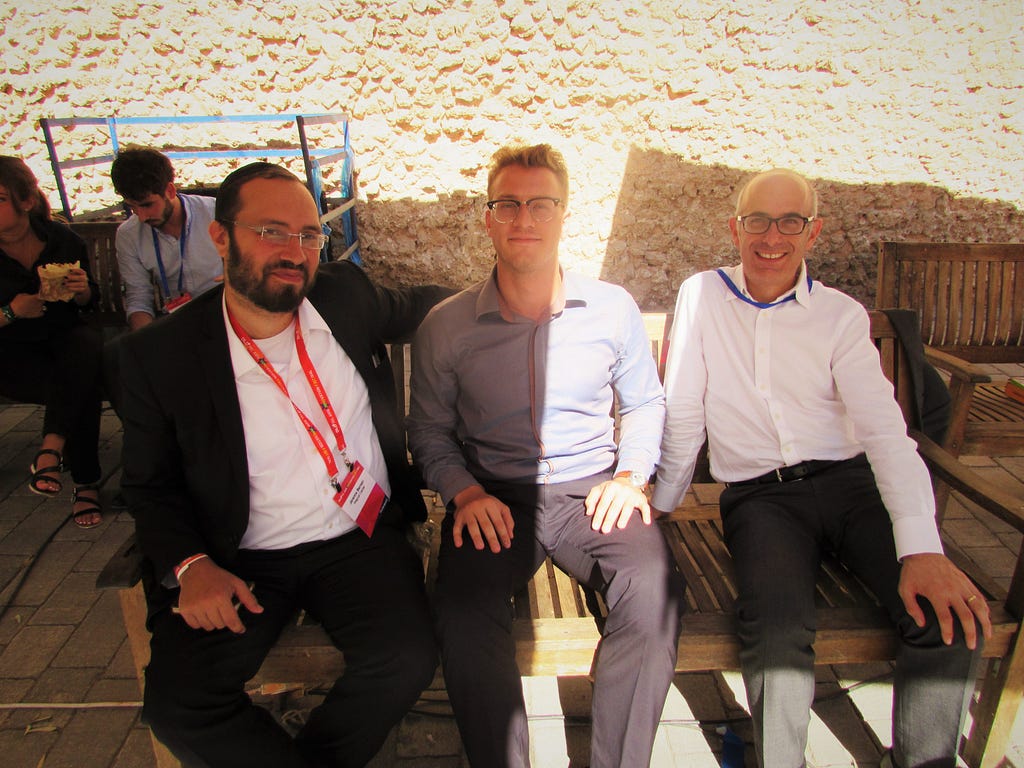 Jeremie Berrebi (on the left), Alexander Zemlyak (center) and David Sultan (on the right) at DLD Tel Aviv 2016