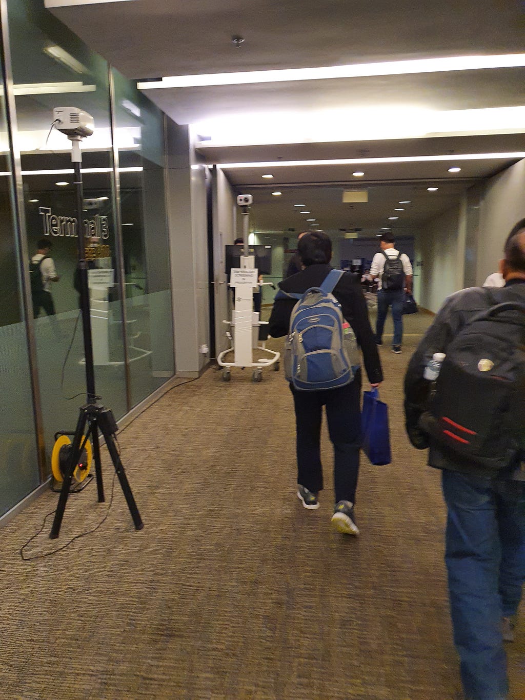 Thermal scanner at boarding gate