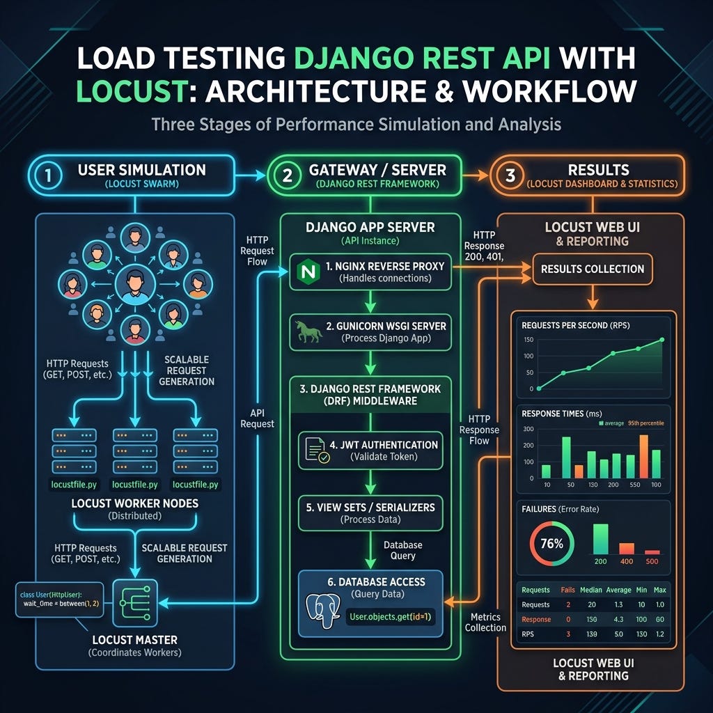 Comprehensive Guide: Load Testing Django REST APIs with Locust from Scratch